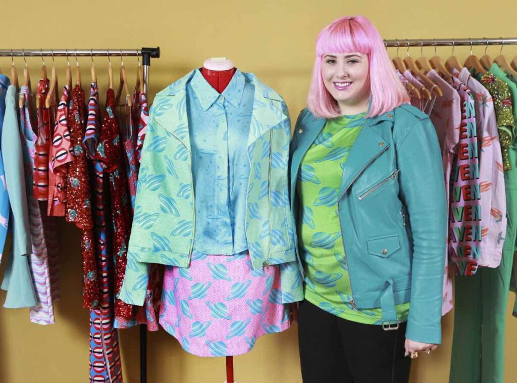 Fashion designer Hayley Elsaesser in trinity bellwoods toronto