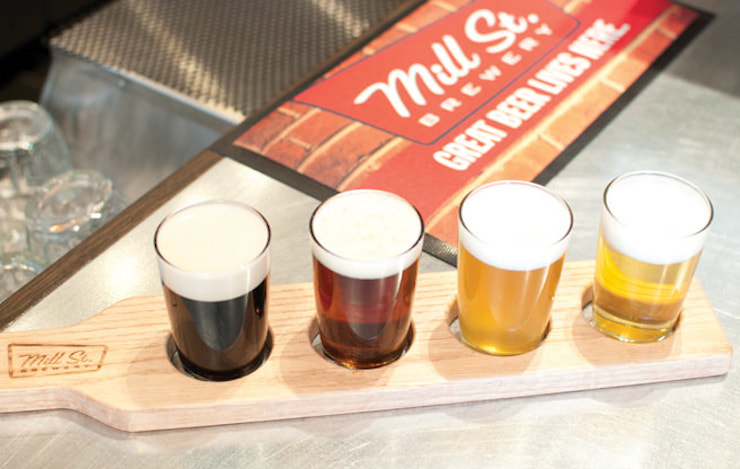 Old Toronto Beer Tour Mill St Brewery flight Toronto Walking Tours