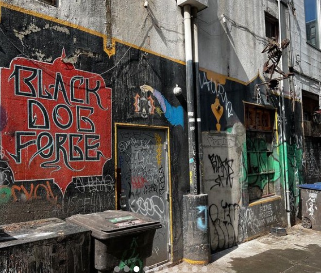 A graffiti wall