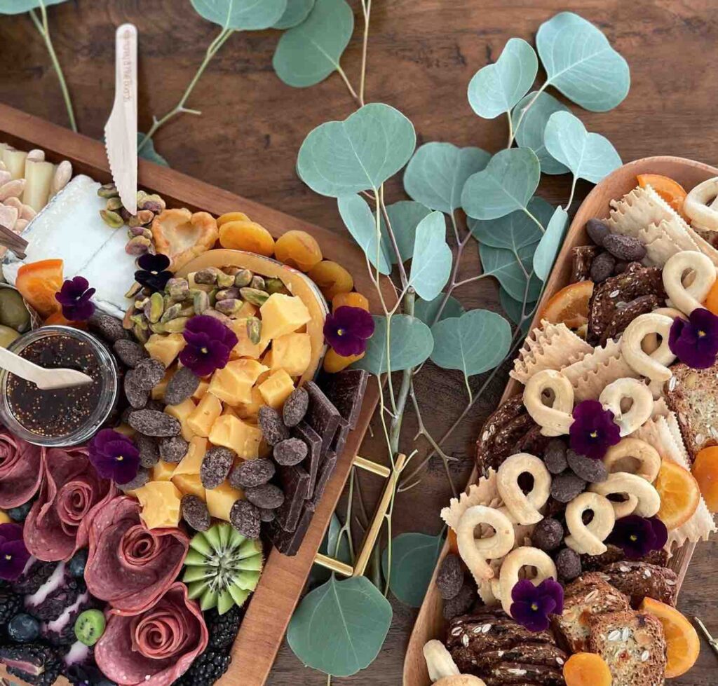Charcuterie board with chocolate